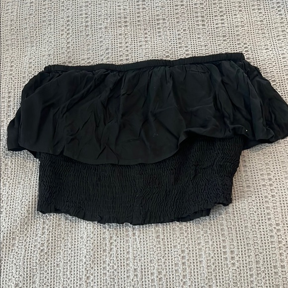 Chic Black Ruffled Mini Tube Top - Picture 3 of 6